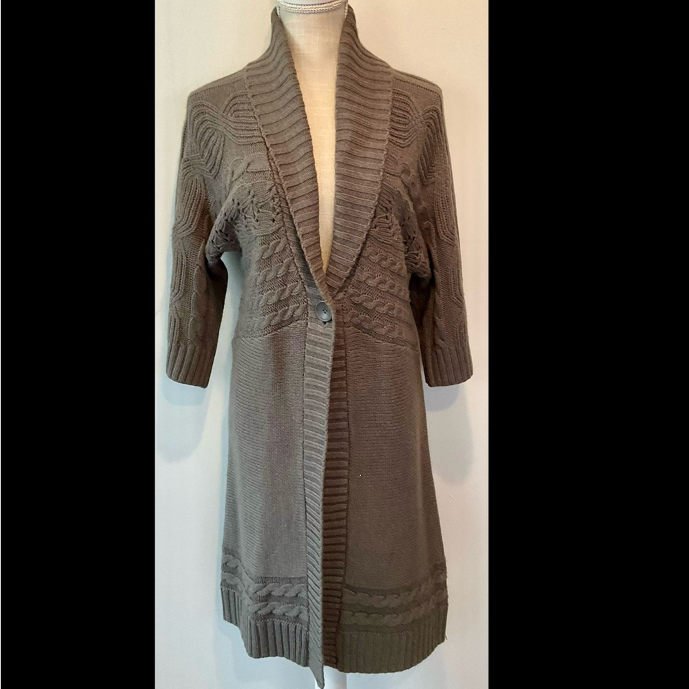 Sonoma Long cable knit sweater duster - EUC
